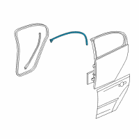 OEM 2006 Chevrolet Malibu Weatherstrip Asm-Rear Side Door Upper Auxiliary RH Diagram - 15139466