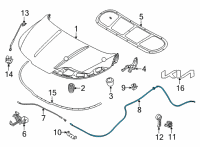 OEM 2022 Kia Carnival Cable Assembly-Hood LATC Diagram - 81190R0000