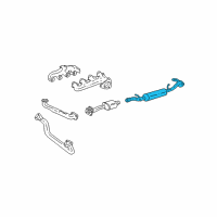 OEM GMC C1500 Suburban Exhaust Muffler Assembly (W/ Exhaust Pipe & Tail Pipe Diagram - 15009720