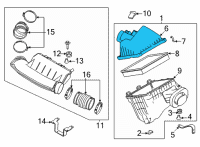 OEM Nissan Frontier Air Cleaner Housing Cover Diagram - 16526-9BT1A