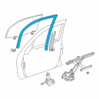 OEM 1998 Lexus LX470 Run, Front Door Glass, RH Diagram - 68141-60042