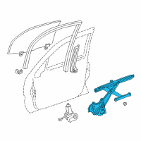OEM 2004 Lexus LX470 Regulator Sub-Assy, Front Door Window, LH Diagram - 69802-60070