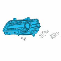 OEM 2021 Chrysler 300 HEADLAMP Right Diagram - 68402948AA