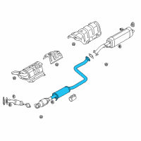 OEM 2018 Hyundai Elantra Center Muffler Assembly Diagram - 28650-F3500