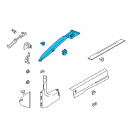 OEM 2017 Ford Mustang Weatherstrip Pillar Trim Diagram - FR3Z-7603598-BB