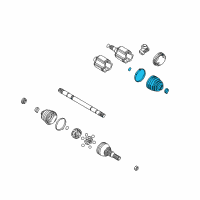 OEM 2001 Pontiac Aztek Boot Kit, Front Wheel Drive Shaft Tri-Pot Joint Diagram - 88897263