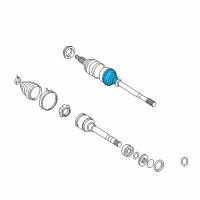 OEM 2000 Toyota Camry Front Cv Joint Boot Kit, In Outboard, Right Diagram - 04438-06080