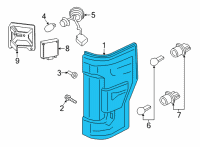 OEM 2019 Ford F-250 Super Duty Tail Lamp Diagram - KC3Z13405B