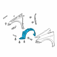 OEM Toyota Prius Fender Liner Diagram - 53876-47070