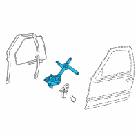 OEM 1999 GMC Jimmy Front Side Door Window Regulator Diagram - 93386009