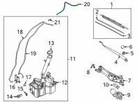 OEM Hyundai Tucson Windshield Washer Hose Diagram - 1792504044