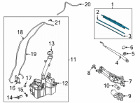 OEM 2020 Kia Telluride Driver Windshield Wiper Blade Assembly Diagram - 98350S1000