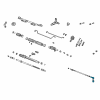 OEM 2007 Honda Element End, Tie Rod Diagram - 53542-SCV-A01