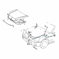 OEM 2001 Lexus LS430 Cable Assy, Hood Lock Control Diagram - 53630-50060