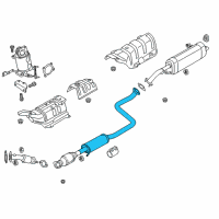 OEM 2018 Hyundai Elantra Center Muffler Assembly Diagram - 28650-F3650