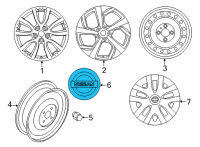 OEM 2017 Nissan Pathfinder Wheel Center Cap - Various;Black Diagram - 40342-4AF2A