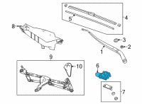 OEM 2022 Acura TLX Motor, Front Wiper Diagram - 76505-TGV-A01