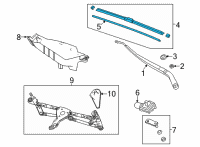 OEM 2021 Acura TLX Blade, Windshield Wiper (650Mm) Diagram - 76620-TGV-A01