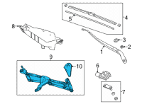 OEM Acura TLX Link, Front Wiper Diagram - 76530-TGV-A02