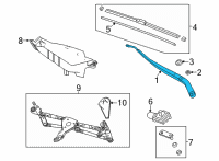 OEM 2022 Acura TLX Arm, Windshield Wiper Diagram - 76610-TGV-A01