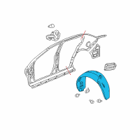 OEM 2010 Chevrolet Cobalt Wheelhouse Liner Diagram - 15241192