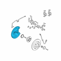 OEM Kia Rear Right Side Brake Dust Cover Shield Diagram - 582442F100