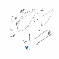 OEM 2005 Kia Rio Rear Door Inside Handle Assembly, Left Diagram - 83610FD000BT