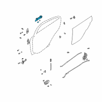 OEM 2001 Kia Rio Rear Door Outside Handle Assembly, Left Diagram - 0K30C73410XX