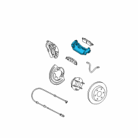 OEM 2001 Chevrolet Silverado 1500 HD Bracket, Rear Brake Caliper Diagram - 18040090