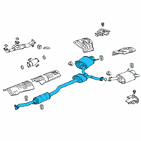 OEM 2015 Acura RLX Muffler, Passenger Side Exhaust Diagram - 18307-TY2-A01