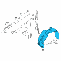 OEM 2017 Hyundai Elantra Front Wheel Guard Assembly, Left Diagram - 86811-F2001