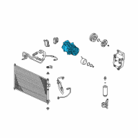 OEM Honda Civic Compressor (Sanden) Diagram - 38810-PHM-004