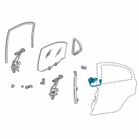 OEM 1999 Honda Civic Motor Set, Right Rear Door Regulator Diagram - 04724-S01-A00