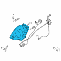 OEM Infiniti G35 Headlamp Housing Assembly, Left Diagram - 26065-AC700