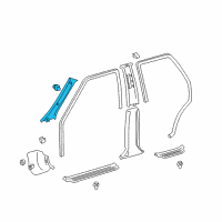 OEM 1999 Toyota Corolla Windshield Pillar Trim Diagram - 62210-02010-E0