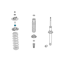 OEM 2001 Honda Accord Rubber, Rear Shock Absorber Mounting Diagram - 52631-S84-A01