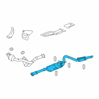 OEM 2010 GMC Sierra 2500 HD Exhaust Muffler Assembly (W/ Exhaust Pipe & Tail Pipe) Diagram - 25929101