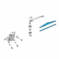 OEM 2014 Honda Insight Blade, Rear Windshield Wiper (500Mm) Diagram - 76730-TM8-A02