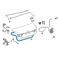 OEM Lexus LS500h Weatherstrip, Luggage Compartment Door Diagram - 64461-50050