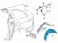 OEM 2022 Toyota Sienna Wheelhouse Liner Diagram - 65637-08020