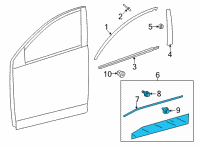 OEM 2022 Toyota Corolla Cross Lower Molding Diagram - 75073-0A040