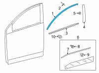 OEM 2022 Toyota Corolla Cross Reveal Molding Diagram - 75753-0A070