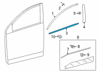 OEM Toyota Corolla Cross Belt Molding Diagram - 75710-0A060