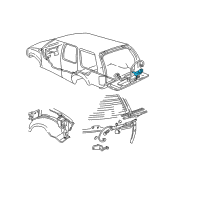OEM 1999 GMC Jimmy Motor Asm, Rear Window Wiper Diagram - 19210076