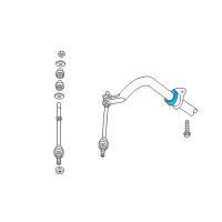 OEM 2008 Dodge Ram 1500 BUSHING-STABILIZER Bar Diagram - 55398037AA