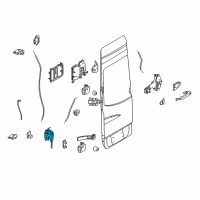 OEM 2009 Dodge Sprinter 3500 Door Latch Assembly Rear Diagram - 68017888AA