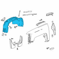 OEM 2015 Chevrolet Silverado 1500 Fender Liner Diagram - 22757274