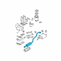 OEM 2002 Nissan Sentra Exhaust Muffler Assembly Diagram - 20300-6Z500