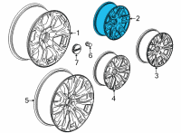 OEM 2022 GMC Yukon XL Wheel, Alloy Diagram - 23376228