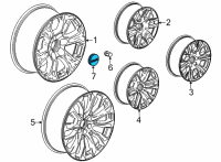 OEM 2022 GMC Yukon Center Cap Diagram - 84335832